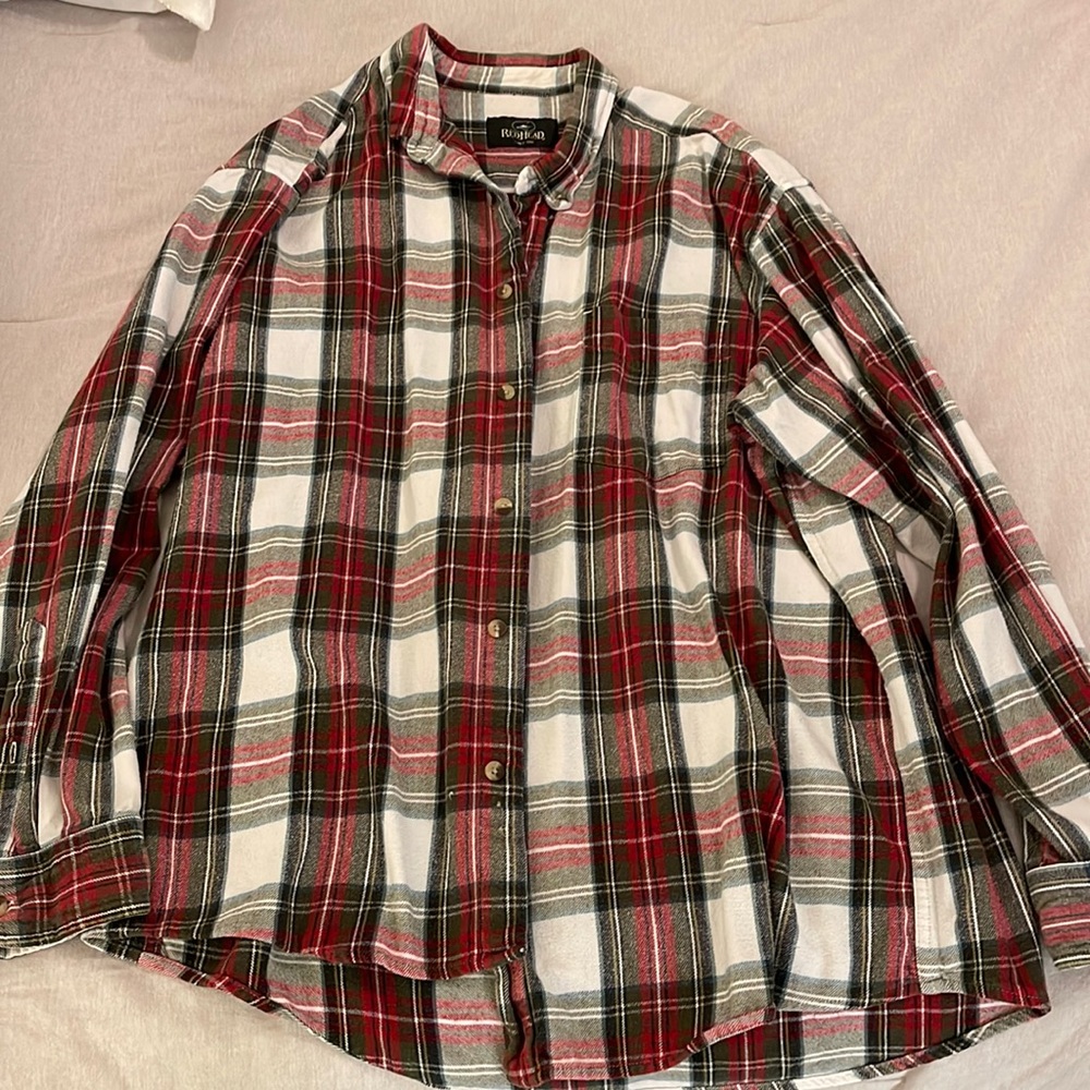 Red head plaid shirt